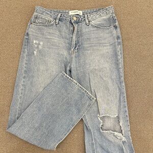 Women's Light Blue Distressed Jeans
